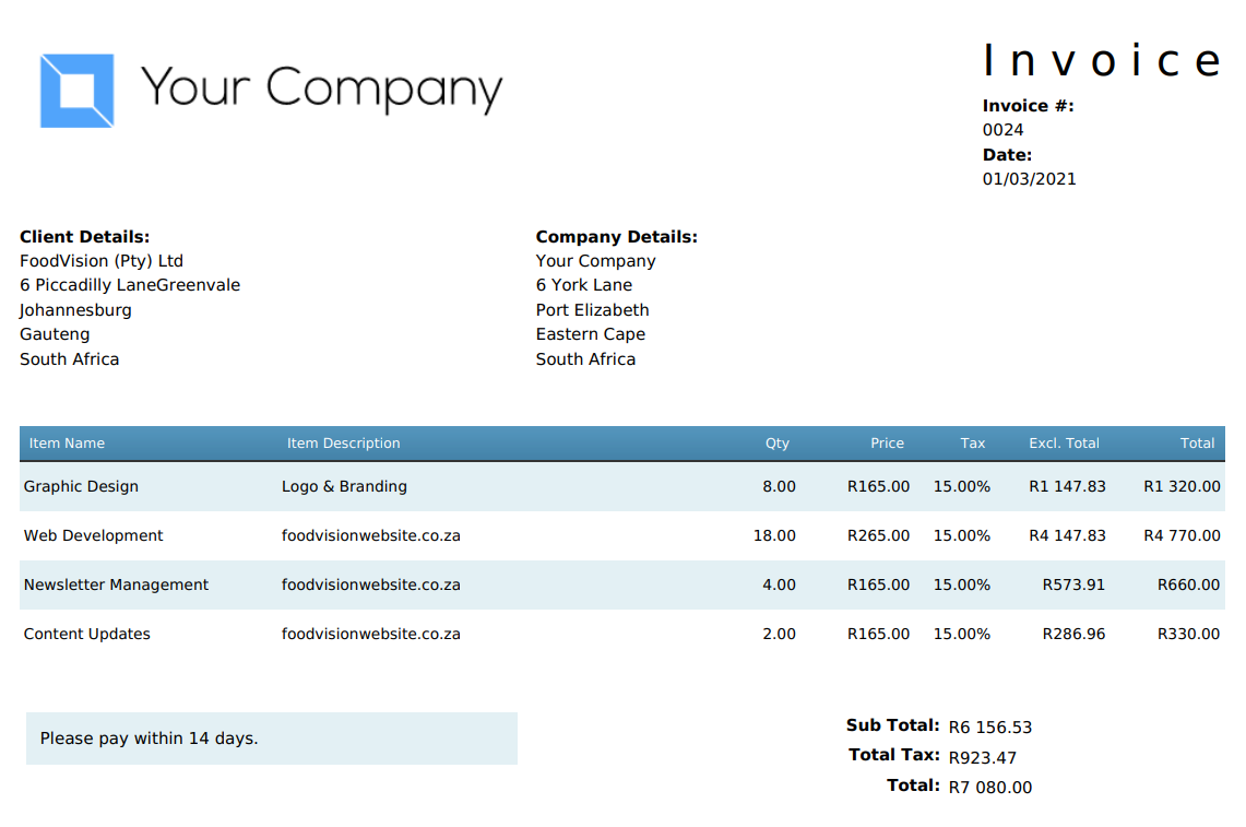 invoice template example